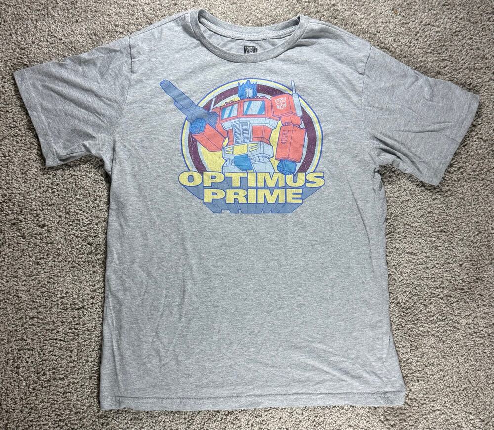 Transformers Optimus Prime Graphic T-Shirt Gray Hasbro Kid’s XXL (18)